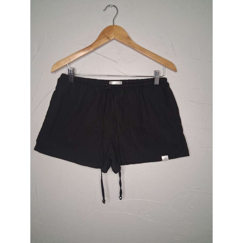 Caribe Swimwear Black Beach Cover Up Shorts One Size Drawstring Swim Coverup